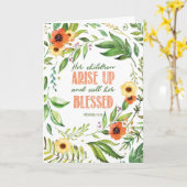 敬老の子どもの母の日 カード (黄色い花)