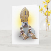 敬虔なブルドッグ カード (黄色い花)