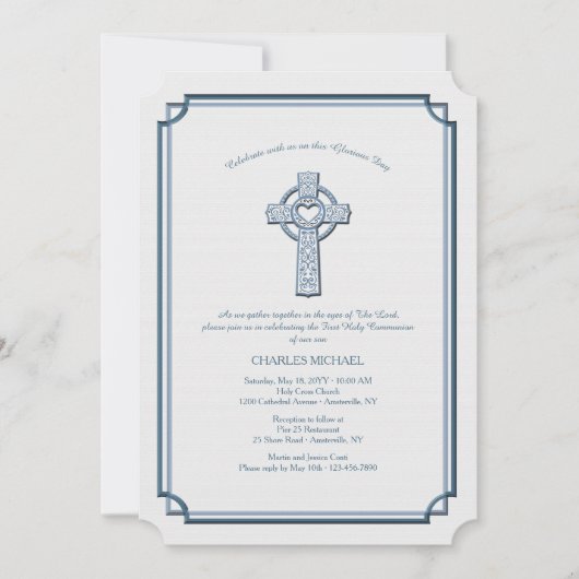 敬虔な十字宗教招待状 招待状 (正面)