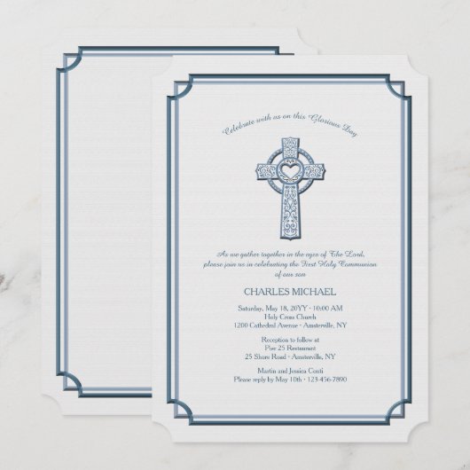 敬虔な十字宗教招待状 招待状 (正面/裏面)