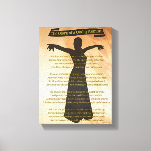敬虔な女性の栄光/彼女のための贈り物/ キャンバスプリント (正面)