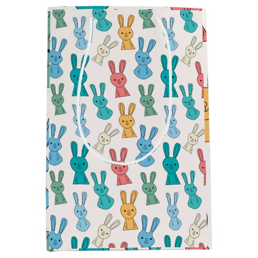 数々のうさぎ漫画 ミディアムペーパーバッグ (正面)