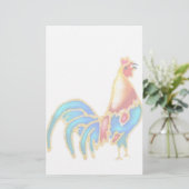 数々のでカラフルな鳴くオンドリのcockerel 便箋 (スタンド正面)