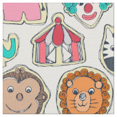 数々のなサーカスのクッキー ファブリック (クローズアップ)