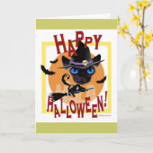 数々のなハッピーハローウィン日のお祝い- カード (黄色い花)