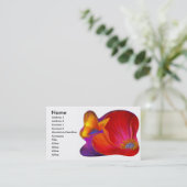 数々のなピンクのケシの花の蝶- 名刺 (スタンド正面)