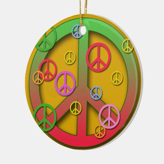 数々のなピースサインの陶磁器の休日のオーナメント セラミックオーナメント (左)