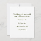 数々のなフレームの緑1匹の誕生日の招待状 招待状 (裏面)