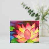 数々のな中国のなはすスイレンの花の芸術- ポストカード (スタンド正面)