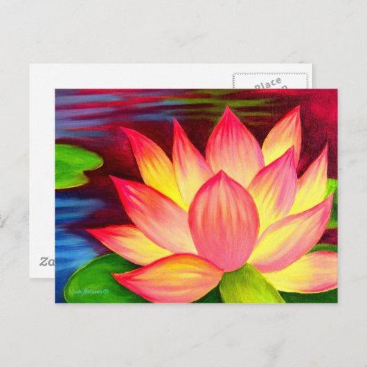 数々のな中国のなはすスイレンの花の芸術- ポストカード (正面/裏面)