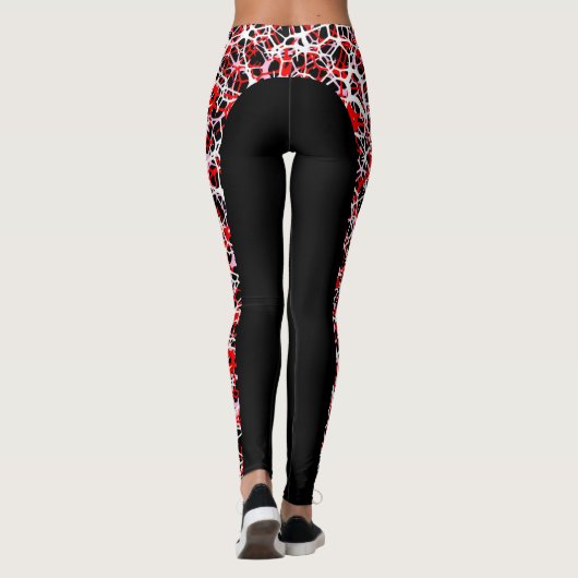 数々のな層の側面のストライプのくもの巣パターンレギンス レギンス (裏面)