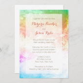 数々のな水彩画の渦巻の結婚式招待状の日の出 招待状 (正面/裏面)