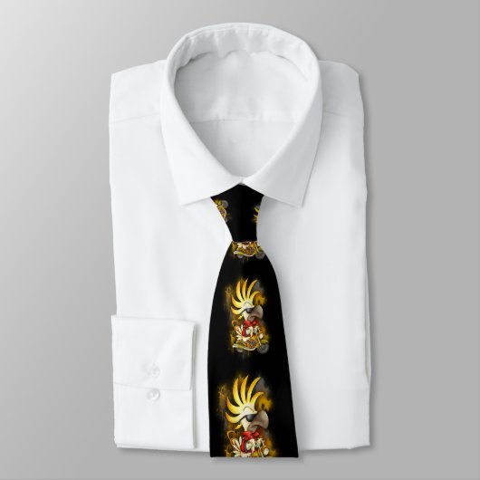 数々のな漫画のオウムのタイ-バイクもしくは自転車に乗る人のオウム ネクタイ (タイ)