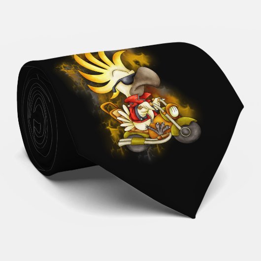 数々のな漫画のオウムのタイ-バイクもしくは自転車に乗る人のオウム ネクタイ (ロール)