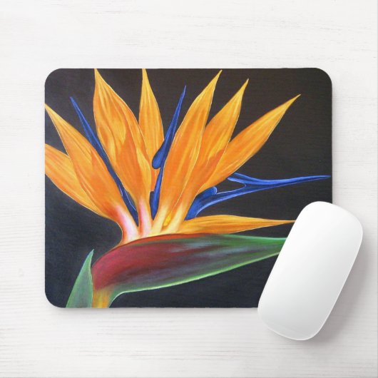 数々のな熱帯花の絵画極楽鳥- マウスパッド (マウス)