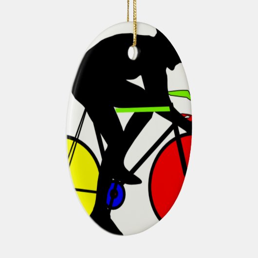 数々のな着色された循環のバイク セラミックオーナメント (右)