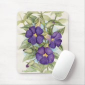 数々のな紫色の熱帯花の絵画- マウスパッド (マウス)