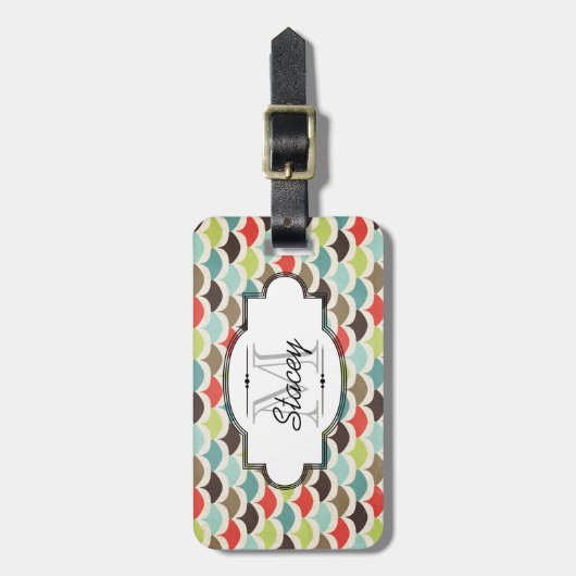 数々のな色によってスカラップで仕上げられる荷物のラベル ラゲッジタグ (正面縦)