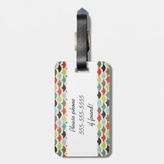 数々のな色によってスカラップで仕上げられる荷物のラベル ラゲッジタグ (裏面縦)