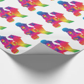 数々のな色によってスプリント飛ぶ車 ラッピングペーパー (角)