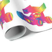 数々のな色によってスプリント飛ぶ車 ラッピングペーパー (ロールコーナー)