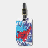 数々のな色のスノーボーダーのCathchingの高い雪の漂流 ラゲッジタグ (正面縦)