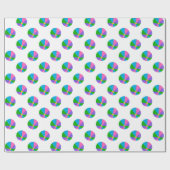 数々のな色のビーチボール ラッピングペーパー (フラット)