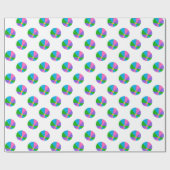 数々のな色のビーチボール ラッピングペーパー (フラット)