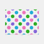 数々のな色の水玉模様 フリースブランケット (正面(横))