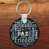 数々のな言語平和デザインのキーホルダー キーホルダー (正面)