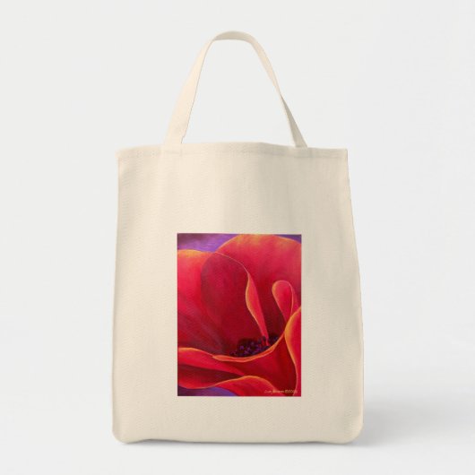 数々のな赤いケシの花の絵画- トートバッグ (正面)