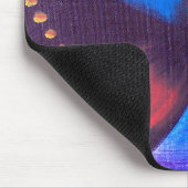 数々のな青い蝶日没の絵画- マウスパッド (コーナー)