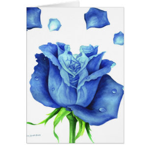 数々のな青のバラの花の絵画-
