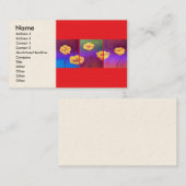 数々のな黄色いケシの花の絵画- 名刺 (正面/裏面)