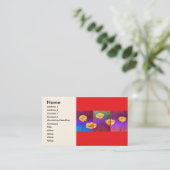 数々のな黄色いケシの花の絵画- 名刺 (スタンド正面)