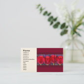 数々のな-絵を描く赤いチューリップの花 名刺 (スタンド正面)