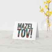 数々のなMazel Tovのパッチワーク カード (黄色い花)