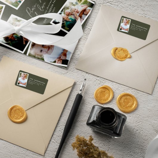 数々のエレガントモダンは緑のパーティー ラベル