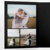 数々のエレガント写結婚のサンキューカード 三つ折り招待状 (内部最初)