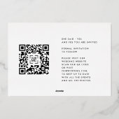 数々のエレガント金ゴールド白文字写真の保存日付 箔招待状 (裏面)