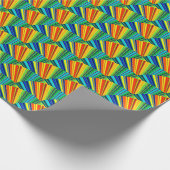 数々のカラフル光ストライプ光 ラッピングペーパー (角)