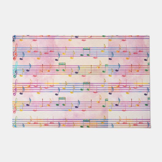 数々のカラフルColor Music Noteミュージシャン ドアマット (正面)