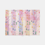 数々のカラフルColor Music Noteミュージシャン フリースブランケット (正面(横))