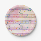 数々のカラフルColor Music Noteミュージシャン ペーパープレート (正面)