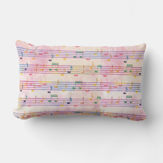 数々のカラフルColor Music Noteミュージシャン ランバークッション (正面)