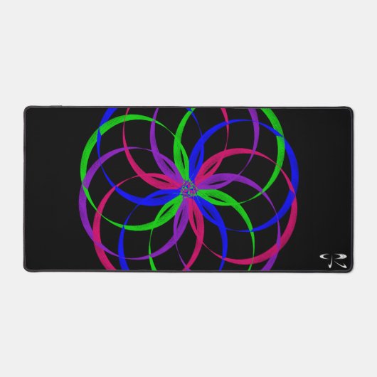 数々のカラーのトリプルリングや輪デスクマウスパッドマット デスクマット (正面)