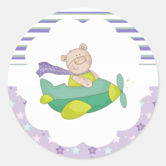 数々のカラーのパステルストライプ紙 ラウンドシール (正面)