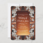 数々のカラーのレザーとレースのルック素朴ス結婚 招待状 (正面)