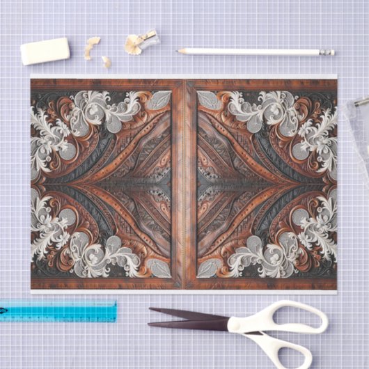 数々のカラーのレザーとレースのルック素朴ス結婚 薄葉紙 (クラフト)