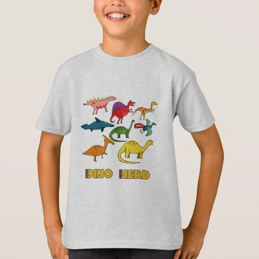 数々のカラーの恐竜アート作品Tシャツ Tシャツ (正面)